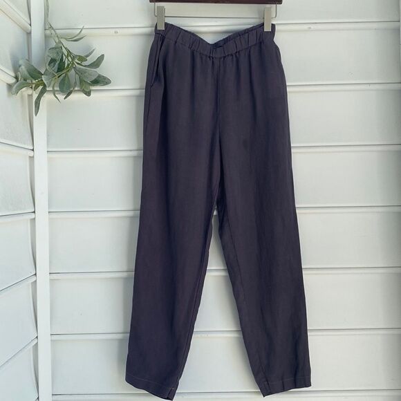Vetta Capsule Tencel Tapered Pants Pull-On Purple Medium Pockets Comfortable - Picture 13 of 14
